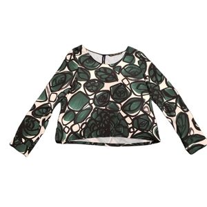 Zara basic women long sleeve  green design blouse